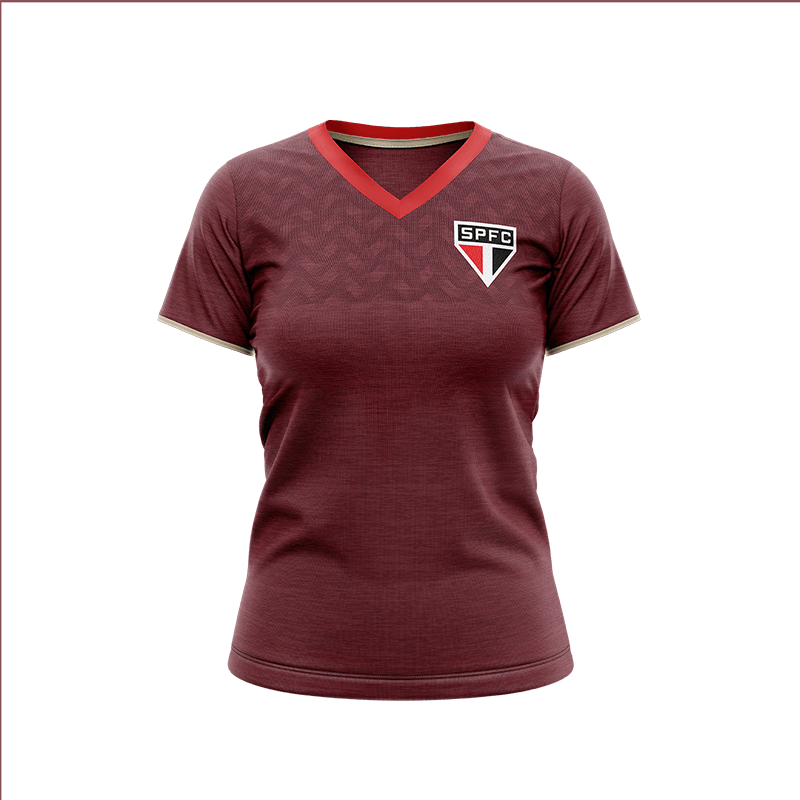 SPF - DIGNO CAMISETA FEM 100%PES MESCLA VINHO/PQ