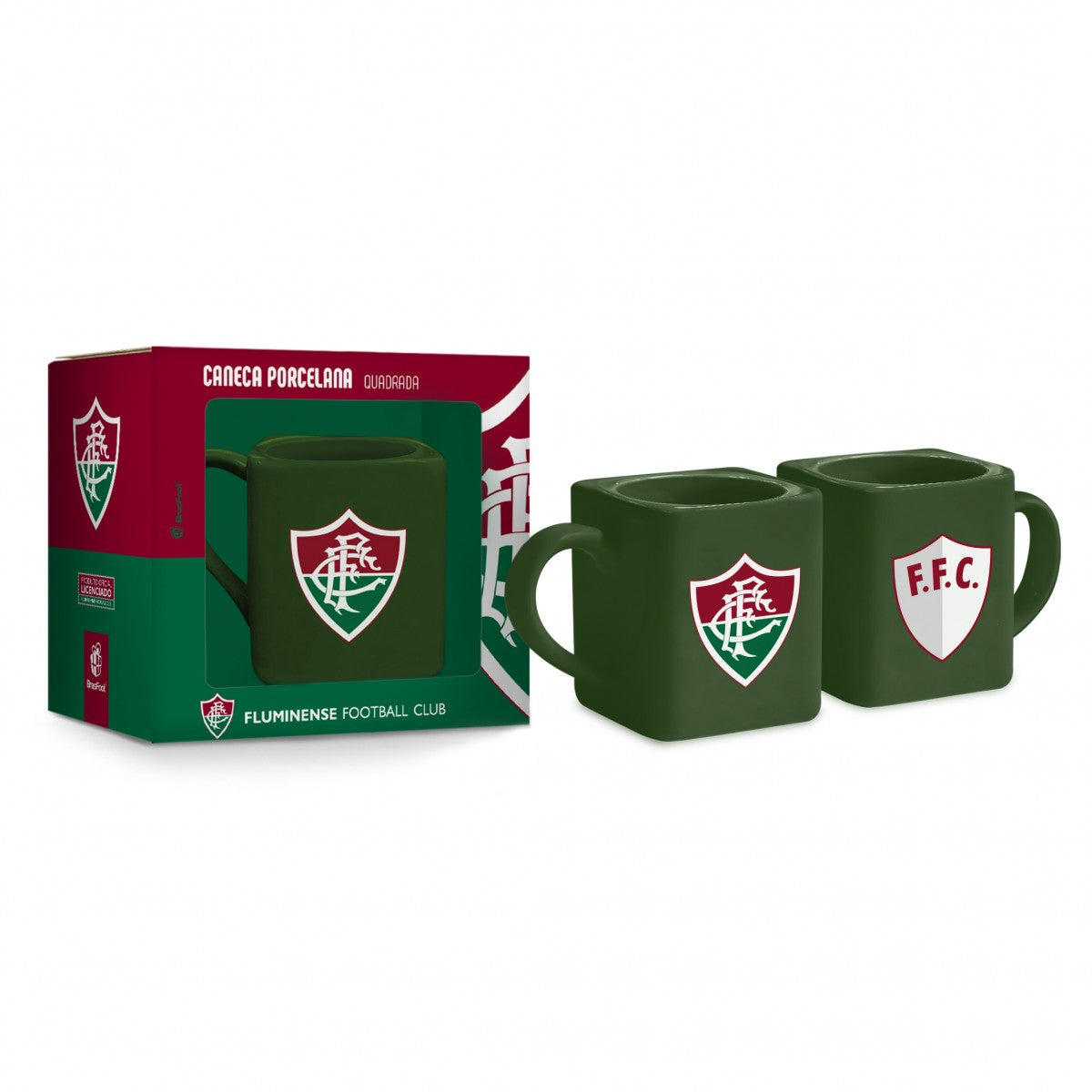 CANECA PORCELANA QUADRADA TIMES - FLUMINENSE