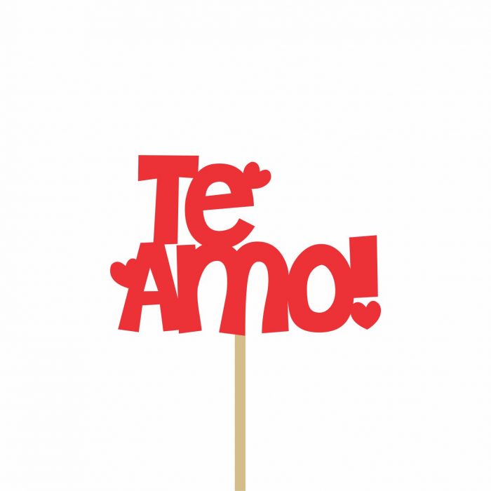 Pick MDF Te Amo 58mmx87mm 1pç Vermelho