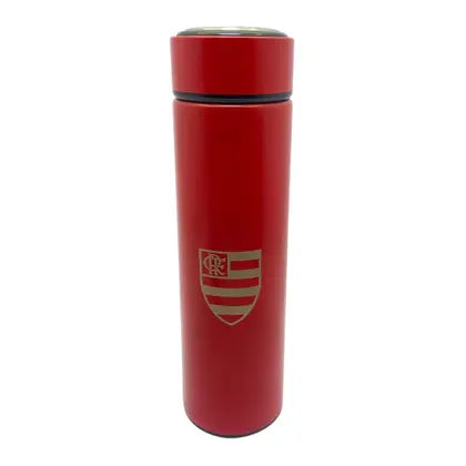 4287-GARRAFA TERMICA 450ML C/INFU VERM FLAMENGO