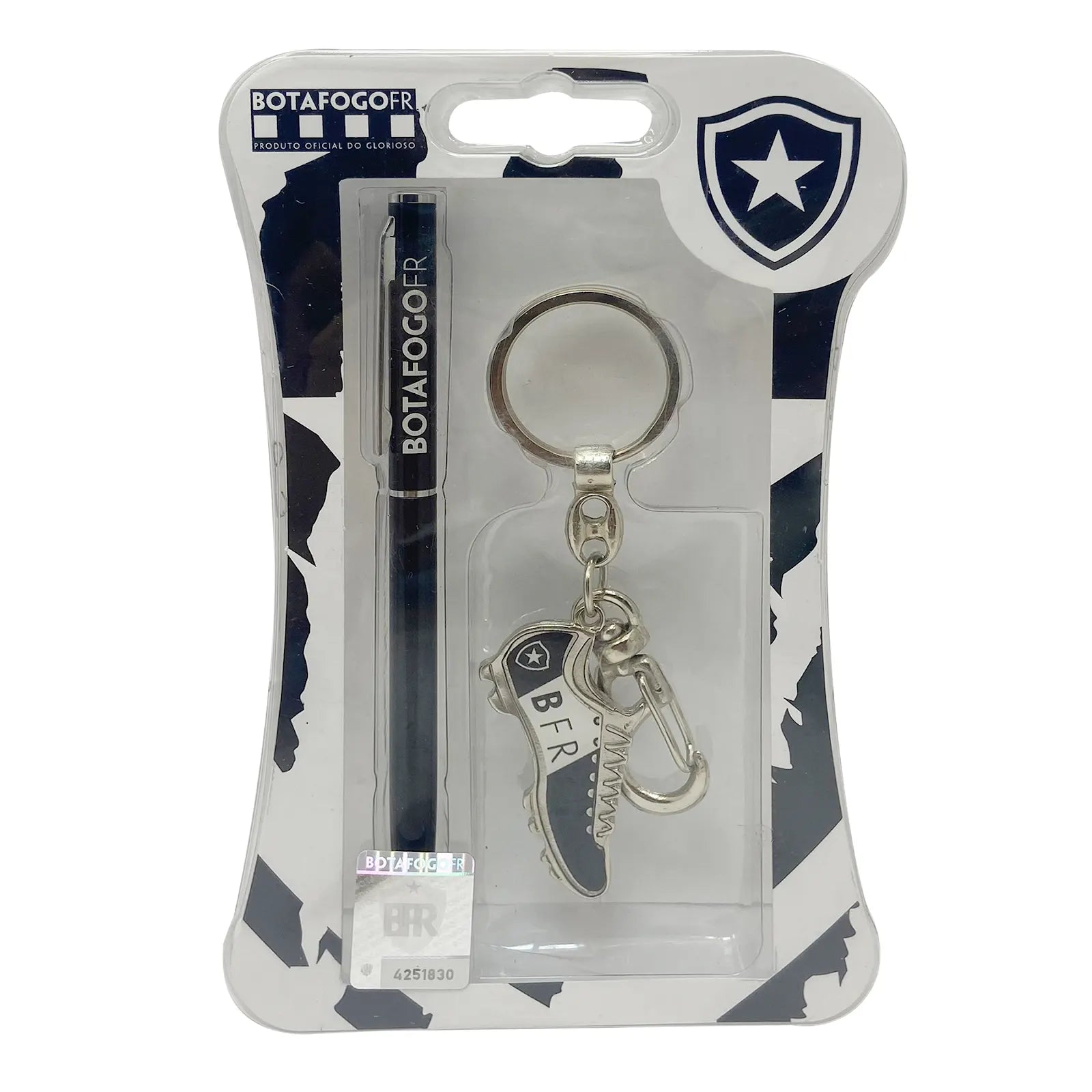 KIT DE CANETA ROLLER PEN COM CHAVEIRO - BOTAFOGO