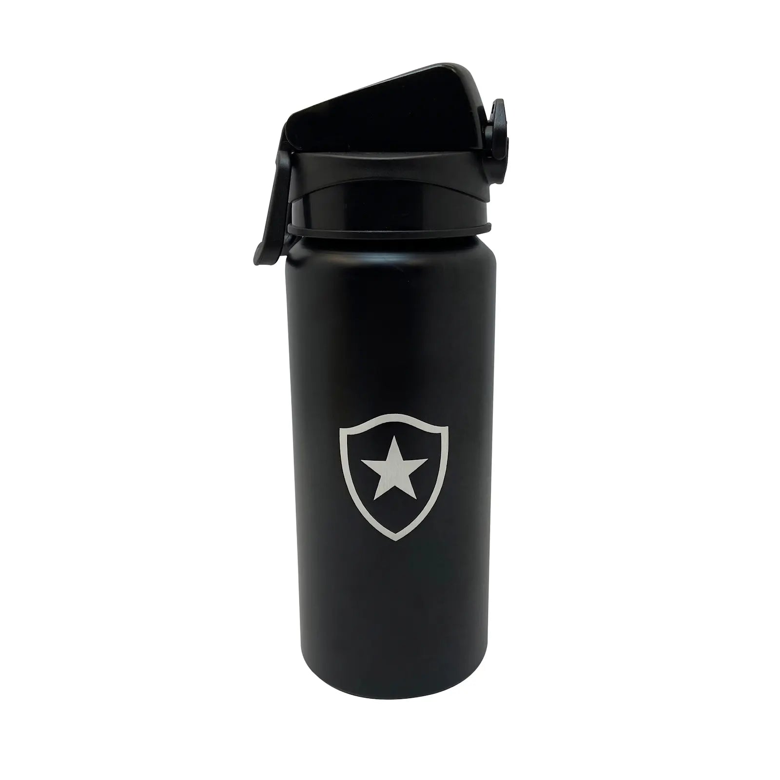 6198-GARRAFA PTO 600ML C/TRAVA E ALCA - BOTAFOGO