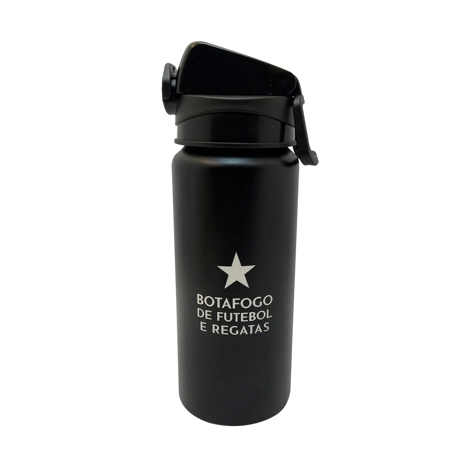 6198-GARRAFA PTO 600ML C/TRAVA E ALCA - BOTAFOGO
