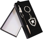 KIT CANETA ROLLER PEN COM CHAV DE METAL BOTAFOGO