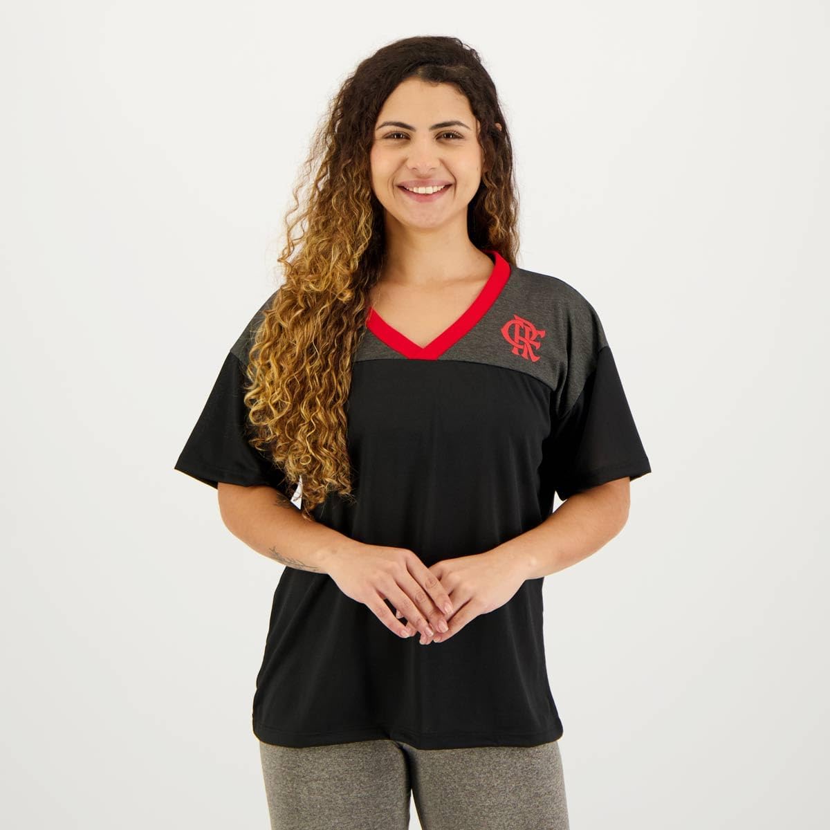 FLA - MANA CAMISETA FEM 100% PES PRETO