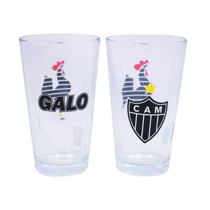 JOGO DE COPOS DE VIDRO ATLETICO MINEIRO