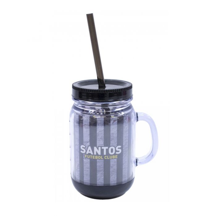 CANECA DE PLASTICO COM CANUDO SANTOS