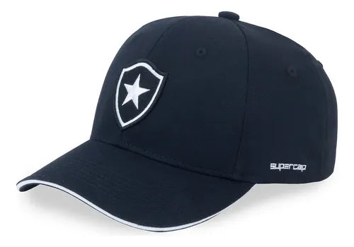 BONE BOTAFOGO BORDADO ESCUDO FRONTAL MICRO U PRETO