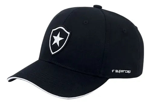 BONE BOTAFOGO INFANTIL BORDADO ESCUDO FRONTAL DORA U PRETO