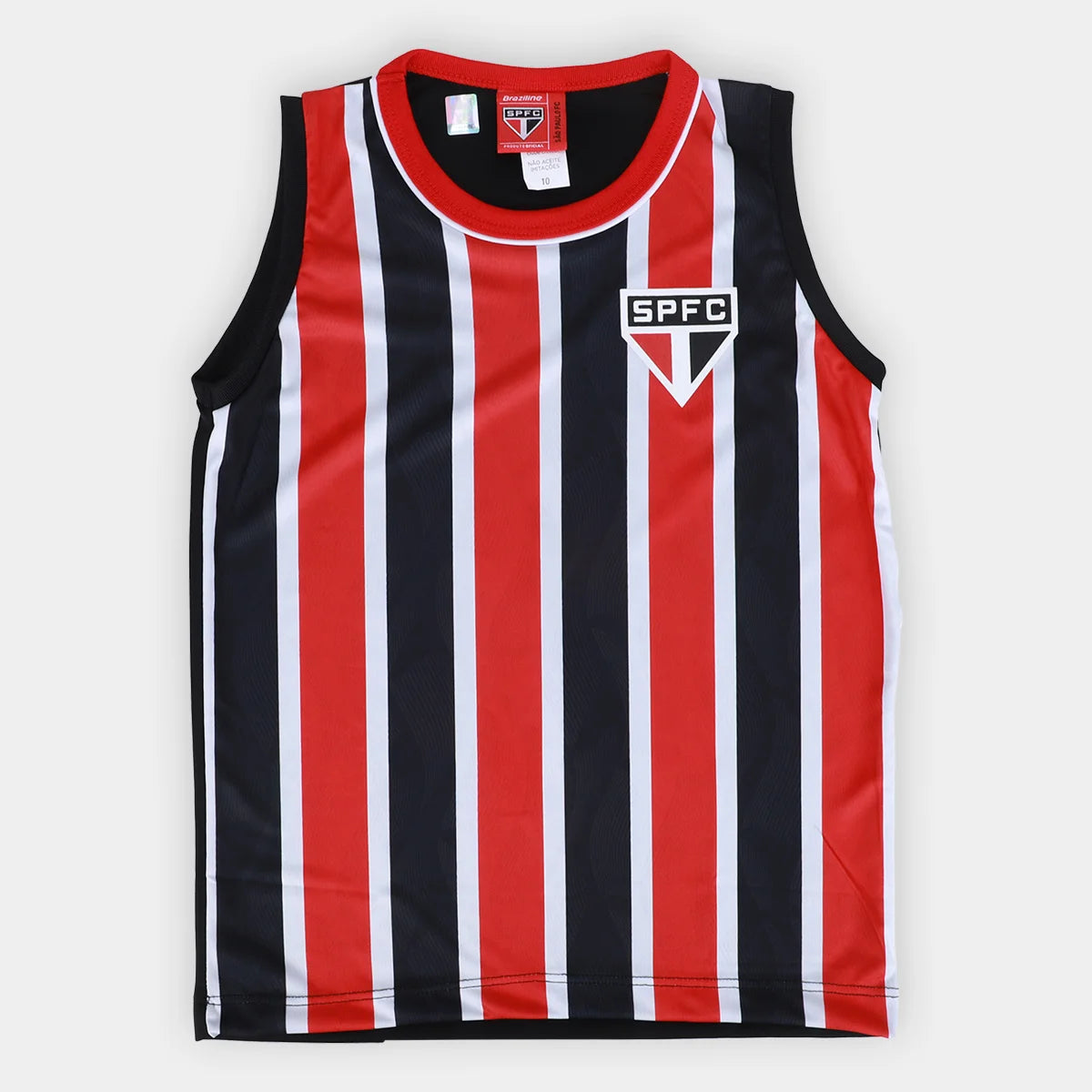 SPF - PRESENCA REGATA INF 100% PES PRETO/VERMELHO