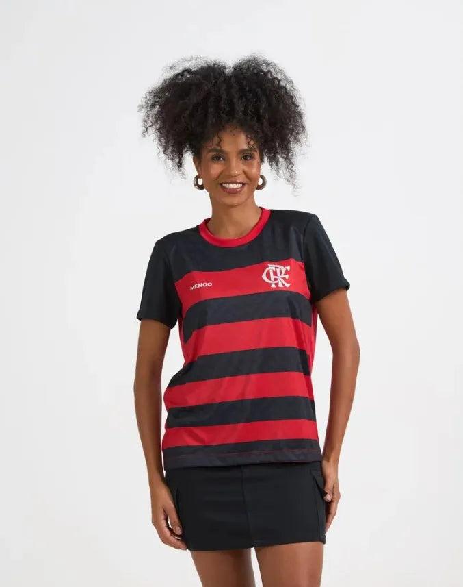 FLA - PRINCIPIA CAMISETA FEM 100% PES PRETO/VERMELHO