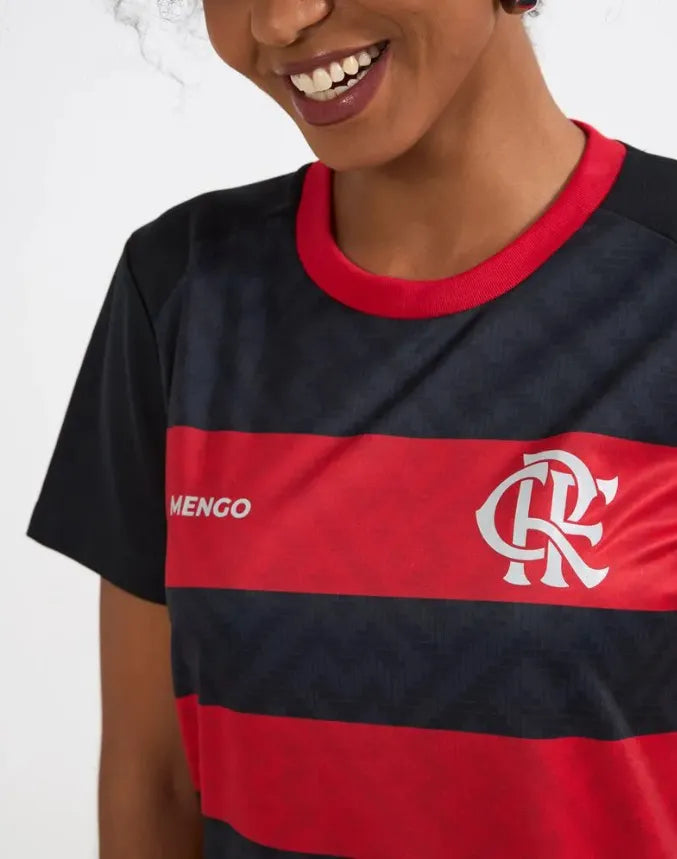 FLA - PRINCIPIA CAMISETA FEM 100% PES PRETO/VERMELHO