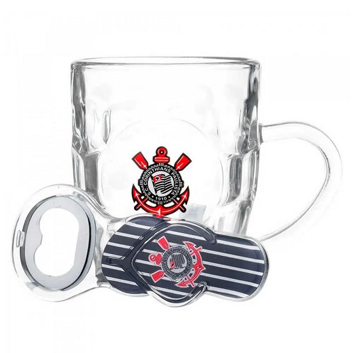 KIT CANECA DE VIDRO COM ABRIDOR DE ACRILICO CORINT