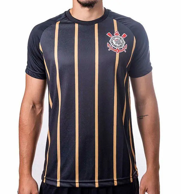CAMISETA GOLDEN RAGLAN PTO/DOURADO