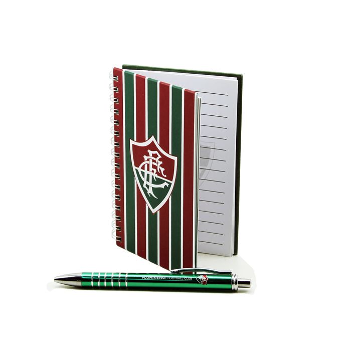 KIT CANETA ROLLER PEN BLOCO DE ANOT FLUMINENSE