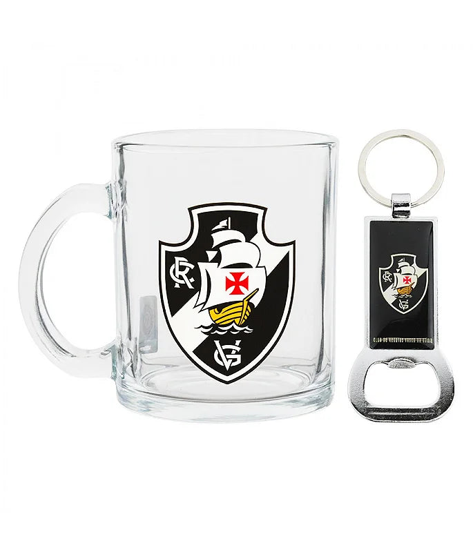 KIT CANECA DE VIDRO COM ABRIDOR DE ACRILICO - VASC