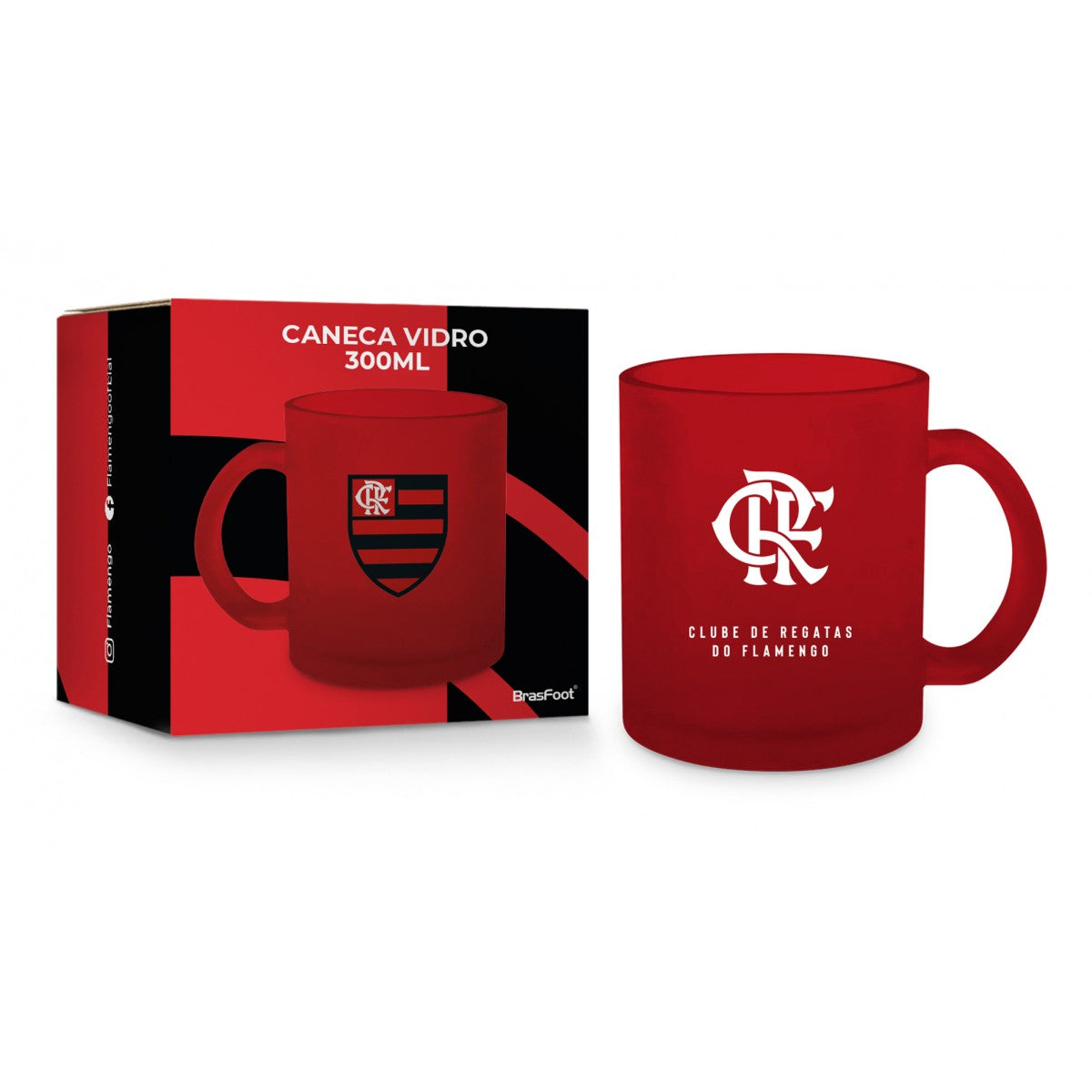 CANECA VIDRO DIAMOND - FLAMENGO