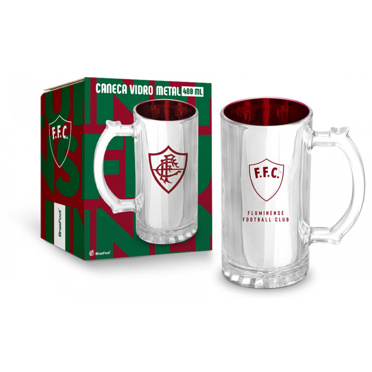 CANECA VIDRO METALIC TIMES - FLUMINENSE